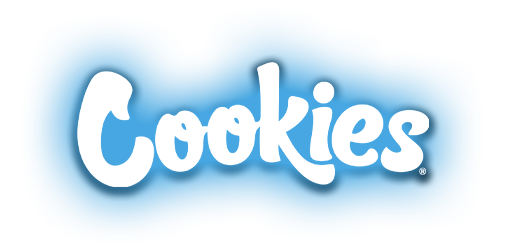 Cookies Cannabis Logo with Iconic Light Blue Glow
